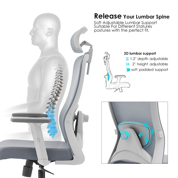 Radna stolica Tilt 2D Bela
